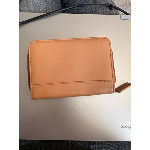 Levenger Fine Leather Tools Universal PDA Holder Camel Brown Zipper Closure - Picture 2 of 6